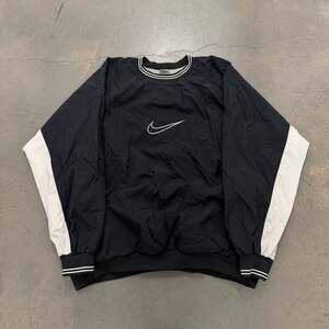 Vintage 90s Nike Center Swoosh Nylon Pullover Crewneck Windbreaker Jacket XXL